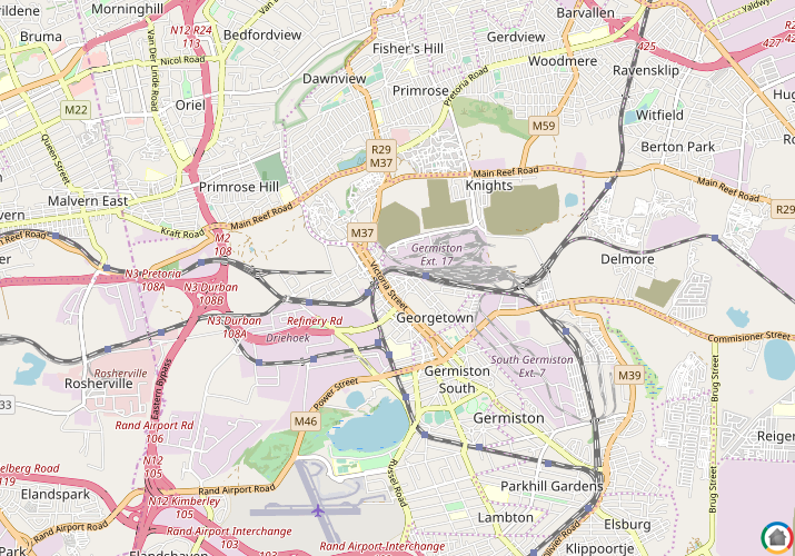 Map location of East Germiston